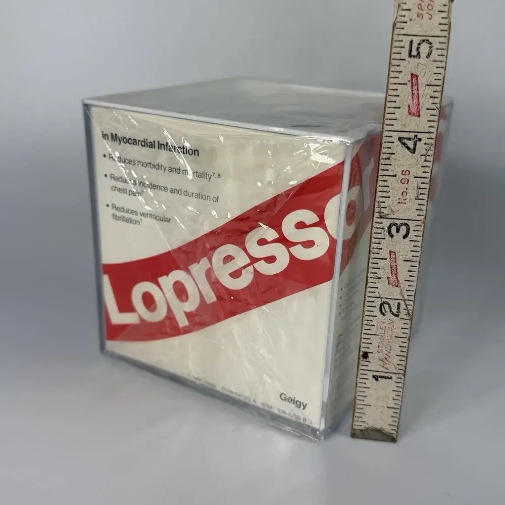Vintage Pharm Rep Drug Lopressor Paper Note Cube Holder Metoprolol NEW 1988